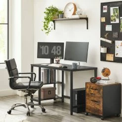 VASAGLE Computertisch »LWD047B16«, Schreibtisch, PC-Tisch, mit 2 Ablagen, für Büro, Wohnzimmer, schwarz -Vasagleaus Geschaft 9b77942c d545 4d10 97f9 82b58080140e