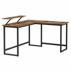 VASAGLE Eckschreibtisch »LWD56 LWD056«, Eckschreibtisch, L-förmiger Computertisch, beweglichem Monitoraufsatz, Büro, Gaming, Metall Grau, Schwarz, Vintage -Vasagleaus Geschaft 9bd92c0a eb45 43d3 8869 d69fd9a8eda9