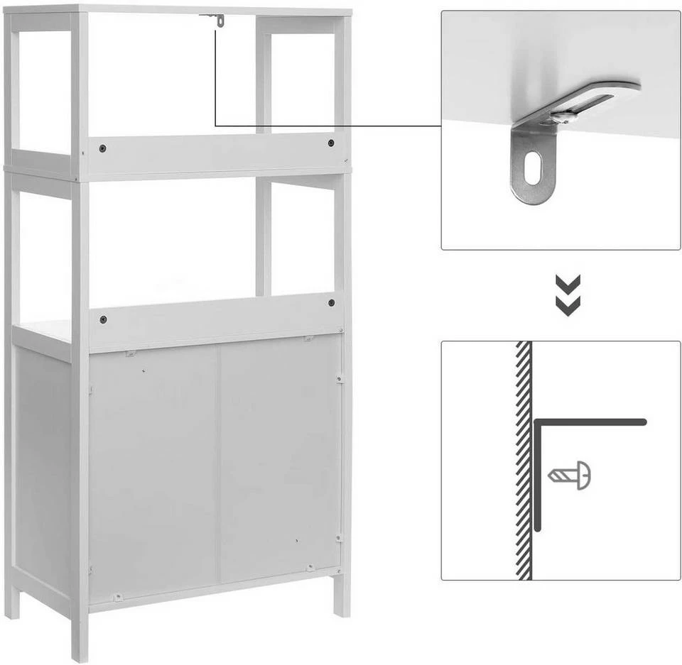 VASAGLE Badkommode »BBC81WT«, Hochschrank, Bücherregal, 60 x 32,5 x 122 cm, weiß 7 VASAGLE Badkommode »BBC81WT«, Hochschrank, Bücherregal, 60 x 32,5 x 122 cm, weiß – Bild 5