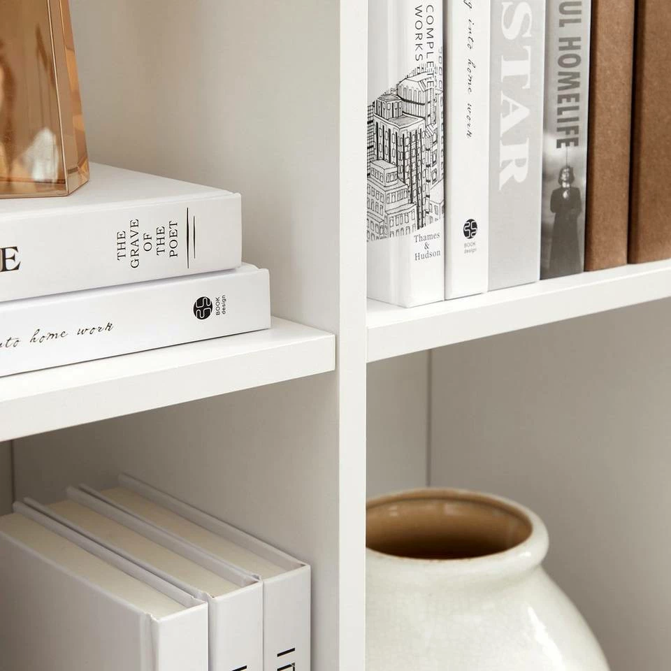 VASAGLE Raumteiler »LBC203 LBC24«, Würfelregal, Bücherschrank, freistehend, als Dekoration, Wohnzimmer, Schlafzimmer, Kinderzimmer Eiche Hell, Weiß, Vintage 7 VASAGLE Raumteiler »LBC203 LBC24«, Würfelregal, Bücherschrank, freistehend, als Dekoration, Wohnzimmer, Schlafzimmer, Kinderzimmer Eiche Hell, Weiß, Vintage – Bild 5