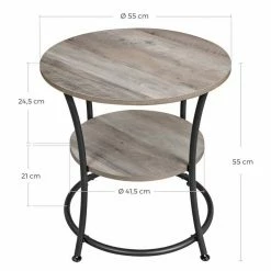 VASAGLE Beistelltisch »LET56BX«, Beistelltisch rund, Sofatisch, 2 Ablagen, vintage Greige -Vasagleaus Geschaft a2d5dff8 e308 416a 9f33 081902d8a4d0