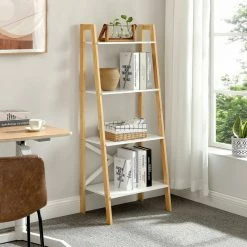 VASAGLE Standregal »LLS200N01 LLS200W01«, Bücherregal, Leiterregal mit 4 Ebenen Natur, Weiß 26 VASAGLE Standregal »LLS200N01 LLS200W01«, Bücherregal, Leiterregal mit 4 Ebenen Natur, Weiß -Vasagleaus Geschaft a2f82a94 246d 4d5d 96ef 0ffbf3c2a169