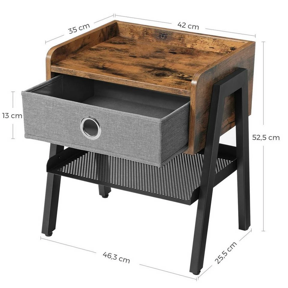 VASAGLE Nachttisch »LET64X«, Beistelltisch, Nachtschrank, Ablage mit herausnehmbarer Stoffschublade 10 VASAGLE Nachttisch »LET64X«, Beistelltisch, Nachtschrank, Ablage mit herausnehmbarer Stoffschublade – Bild 8