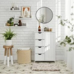 VASAGLE Badkommode »LHC41«, Badschrank, Beistellschrank, Kommode, 55 x 30 x 81 cm Grau, Wei&szlig; -Vasagleaus Geschaft a47beda6 242f 431a 8086 62d517cc0b83