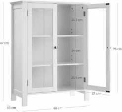 VASAGLE Vitrine »BBC80WT« Küchenschrank, Glasschrank, weiß -Vasagleaus Geschaft a594aae6 e186 45fc ac60 2161aef9d6ee