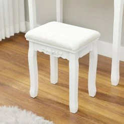 VASAGLE Schminktisch »RDT175W01«, Frisiertisch, Kosmetiktisch mit gepolsterter Hocker, 5 Schubladen, weiß -Vasagleaus Geschaft a6729110 1a0e 42fc 802e ef3a23c96e57