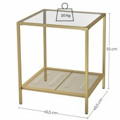 VASAGLE Beistelltisch »LGT030W01 LGT030A01«, Couchtisch mit 2 Ebenen, aus Hartglas, Gold-Transparent 27 VASAGLE Beistelltisch »LGT030W01 LGT030A01«, Couchtisch mit 2 Ebenen, aus Hartglas, Gold-Transparent -Vasagleaus Geschaft a717f1ee f175 4640 a93f 616a6dfea7a9