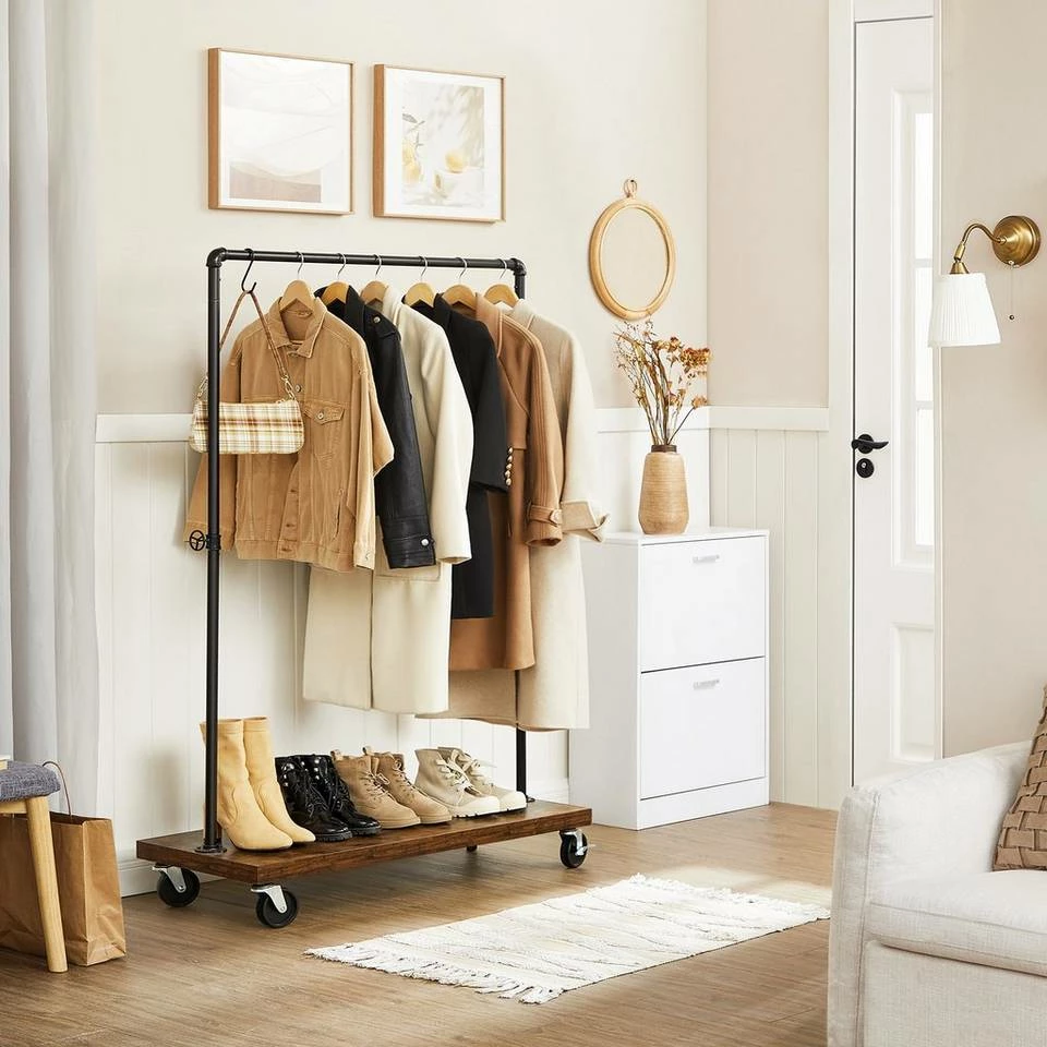 VASAGLE Kleiderständer »HSR65BX«, Schwerlast Garderobenständer, bis 90 kg belastbar, vintage 4 VASAGLE Kleiderständer »HSR65BX«, Schwerlast Garderobenständer, bis 90 kg belastbar, vintage – Bild 2