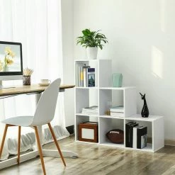 VASAGLE Raumteiler »LBC10 LBC63«, Bücherregal, Würfelregal, Leiterregal, Treppenregal, freistehend, für Büro, Wohnzimmer, Schlafzimmer Vintage, Weiß -Vasagleaus Geschaft a78e5c8b be42 44c6 82bb 16b23afb59e3