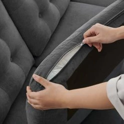 VASAGLE 3-Sitzer »LCS101«, Couch fürs Wohnzimmer, Polyester, 177 x 72 x 86 cm (L x B x H) Beige, Grau -Vasagleaus Geschaft a837bbb4 8858 4fe6 b579 d42aff3139e2