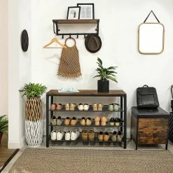 VASAGLE Schuhregal »LBS14 LBS15 LBS016«, Schuhablage mit Gitterebenen und großzügiger Oberfläche für Taschen, Metall, unterschiedliche Höhen, vintage Greige -Vasagleaus Geschaft ad820c18 fffb 46c0 9cbc fc5542bf9005