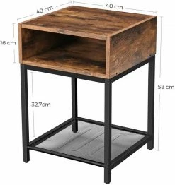 VASAGLE Nachtkonsole »LET46X«, Nachttisch, Beistelltisch, mit offenem Fach und Gitterablage, vintage -Vasagleaus Geschaft ae71a2b4 5c51 4f4f 9408 19b922168c5a