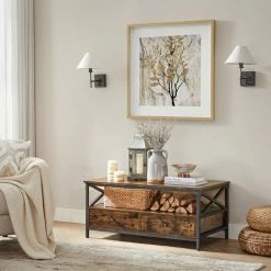 VASAGLE Couchtisch »LCT201B01«, Wohnzimmertisch, Sofatisch, mit Schubladen, X-förmige Streben, vintage 11 VASAGLE Couchtisch »LCT201B01«, Wohnzimmertisch, Sofatisch, mit Schubladen, X-förmige Streben, vintage -Vasagleaus Geschaft aec02e27 adba 4c8c 8b16 21ce28809fd5