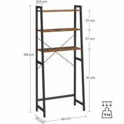 VASAGLE Badregal »BTS005B01«, Standregal, Toilettenregal mit 3 Ebenen, Stahlgestell, Badezimmer, stabil, vintage -Vasagleaus Geschaft af2c1468 9d3d 4feb b112 570055743d6b