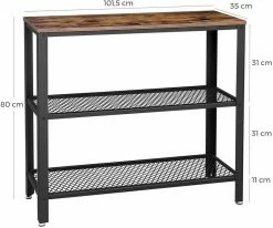 VASAGLE Konsolentisch »LNT81BX LNT081B02«, Flurtisch mit 2 Gitterablagen, Beistelltisch, Sideboard, Wohnzimmer, Flur, schmal, vintage Greige-schwarz -Vasagleaus Geschaft b0e71ace 4b39 42fa a3a9 854bd62e79d0