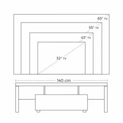 VASAGLE Lowboard »LTV14WT«, TV-Schrank, Fernsehschrank, TV-Regal, mit LED-Beleuchtung, für Fernseher bis 60 Zoll, 140 x 35 x 45 cm -Vasagleaus Geschaft b0fa55eb e570 4e5c 8cd0 3d0de5024749