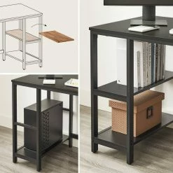 VASAGLE Computertisch »LWD047B16«, Schreibtisch, PC-Tisch, mit 2 Ablagen, für Büro, Wohnzimmer, schwarz -Vasagleaus Geschaft b12d2d04 667b 451e 947e c7e9a284920f