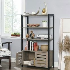 VASAGLE Bücherregal »LSC75«, Bücherschrank mit 3 Ablagen, 2 Lamellentüren, 70 x 30 x 121,5 cm Grau, Vintage 28 VASAGLE Bücherregal »LSC75«, Bücherschrank mit 3 Ablagen, 2 Lamellentüren, 70 x 30 x 121,5 cm Grau, Vintage -Vasagleaus Geschaft b15af208 e232 46ce 9fd9 d42fd936dec0