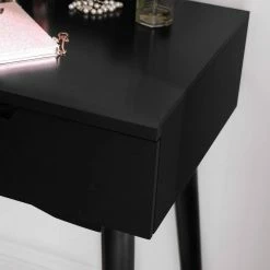 VASAGLE Schminktisch »RDT11WL RDT11BL«, Frisiertisch, Kosmetiktisch, mit Beleuchtung und gepolsterter Hocker Schwarz, Wei&szlig; -Vasagleaus Geschaft b33b80a3 4570 4dad b599 15fa87658433