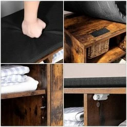 VASAGLE Schuhbank »LHS058X01«, Schrank, Schuhregal mit 9 offenen Fächern, mit Polsterung, rustikale Tür, vintage 16 VASAGLE Schuhbank »LHS058X01«, Schrank, Schuhregal mit 9 offenen Fächern, mit Polsterung, rustikale Tür, vintage -Vasagleaus Geschaft b6bad104 1824 4f19 ad99 a32e269869ba