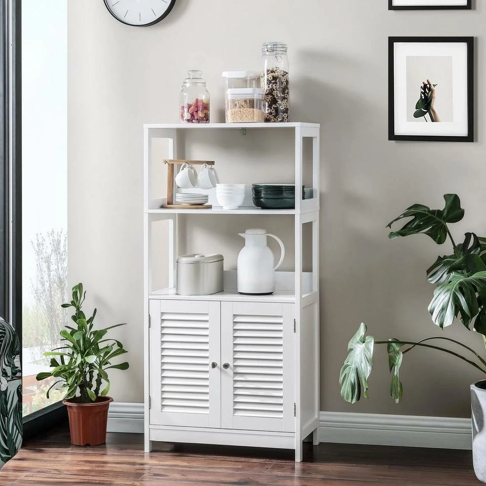 VASAGLE Badkommode »BBC81WT«, Hochschrank, Bücherregal, 60 x 32,5 x 122 cm, weiß 4 VASAGLE Badkommode »BBC81WT«, Hochschrank, Bücherregal, 60 x 32,5 x 122 cm, weiß – Bild 2