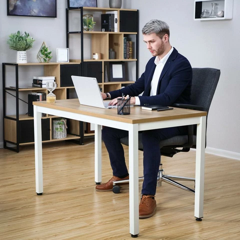 VASAGLE Schreibtisch »LWD64N LWD64X«, Computertisch, stabiles Metallgestell, fürs Home Office, vintage Weiß 10 VASAGLE Schreibtisch »LWD64N LWD64X«, Computertisch, stabiles Metallgestell, fürs Home Office, vintage Weiß – Bild 8