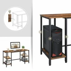 VASAGLE Schreibtisch »LWD54X«, Bartisch, Bürotisch, Computertisch, große Tischoberfläche, Arbeitszimmer, 137 x 55 x 75 cm, vintage -Vasagleaus Geschaft bc251ce6 ef23 4e0f a926 9ed9fc4bbef3