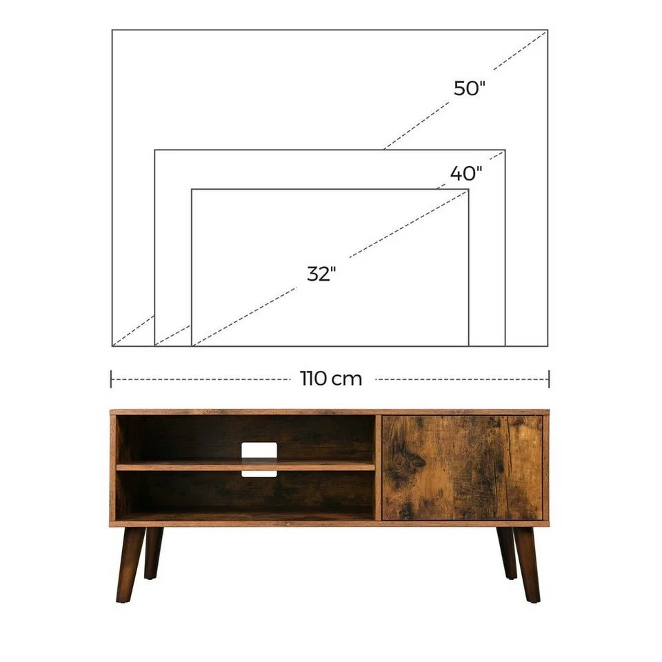 VASAGLE Lowboard »LTV09 LTV120«, Retro TV-Regal, Fernsehtisch, Fernsehschrank, 110/120 x 40 x 49 cm Greige, Vintage, Weiß 20 VASAGLE Lowboard »LTV09 LTV120«, Retro TV-Regal, Fernsehtisch, Fernsehschrank, 110/120 x 40 x 49 cm Greige, Vintage, Weiß – Bild 18