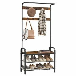 VASAGLE Garderobenständer »HSR400B01«, Garderobe, Schuhregal, mit Sitzfläche und 9 abnehmbaren Haken, 2 Gitterablagen 15 VASAGLE Garderobenständer »HSR400B01«, Garderobe, Schuhregal, mit Sitzfläche und 9 abnehmbaren Haken, 2 Gitterablagen -Vasagleaus Geschaft bea1faf2 3705 4676 864e c1466a249d22