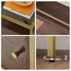 VASAGLE Konsolentisch »LSC016B24«, Beistelltisch, Flurtisch, mit Schiebetür, Schokoladenbraun-Mattgold 18 VASAGLE Konsolentisch »LSC016B24«, Beistelltisch, Flurtisch, mit Schiebetür, Schokoladenbraun-Mattgold -Vasagleaus Geschaft bf954a81 f737 4467 a18d 6355ae7b4ee8