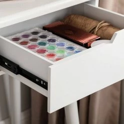 VASAGLE Schminktisch »RDT11WL RDT11BL«, Frisiertisch, Kosmetiktisch, mit Beleuchtung und gepolsterter Hocker Schwarz, Wei&szlig; -Vasagleaus Geschaft bfa65a44 dfac 4fe8 bb5b 86ad19ae6e76