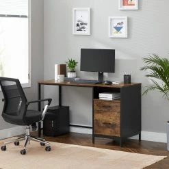VASAGLE Computertisch »LWD052B01YC«, Schreibtisch mit Aktenschrank Schubladen Büro Homeoffice vintagebraun-schwarz -Vasagleaus Geschaft c0e21014 9dad 4869 8fcf 0e865ecb7761