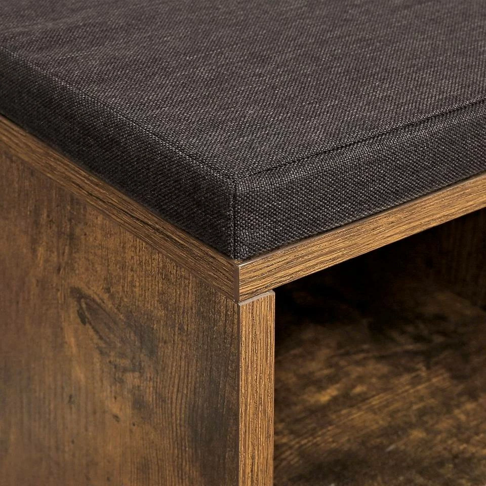 VASAGLE Schuhbank »LHS10«, Schuhregal, Sitzbank, 10 Fächer, mit Polsterung, multifunktional, 104 x 30 x 48 cm Natur, Vintage, Weiß 9 VASAGLE Schuhbank »LHS10«, Schuhregal, Sitzbank, 10 Fächer, mit Polsterung, multifunktional, 104 x 30 x 48 cm Natur, Vintage, Weiß – Bild 7