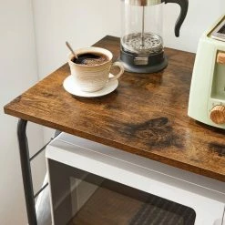 VASAGLE Servierwagen »KKS022B01«, Beistelltisch, Metallregal, Küchenhelfer, mit Rollen, 3 Ablagen, und 6 Haken, Vintage-Look -Vasagleaus Geschaft c1aff940 be86 40e3 9ce2 0d34a7127493