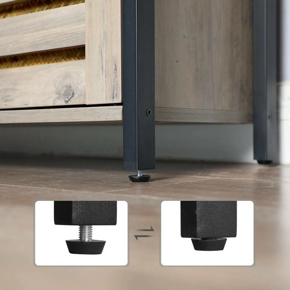 VASAGLE Bücherregal »LSC75«, Bücherschrank mit 3 Ablagen, 2 Lamellentüren, 70 x 30 x 121,5 cm Grau, Vintage 17 VASAGLE Bücherregal »LSC75«, Bücherschrank mit 3 Ablagen, 2 Lamellentüren, 70 x 30 x 121,5 cm Grau, Vintage – Bild 15