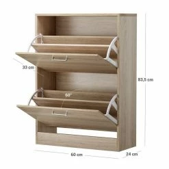 VASAGLE Schuhschrank »LBC602H LBC02WT« Schuhkommode, Trennwände verstellbar und abnehmbar, für 12 Paar Damenschuhe oder 8 Paar Herrenschuhe Eichefarben, Weiß -Vasagleaus Geschaft c2de812a ad52 42a6 943e f96bc56d847d