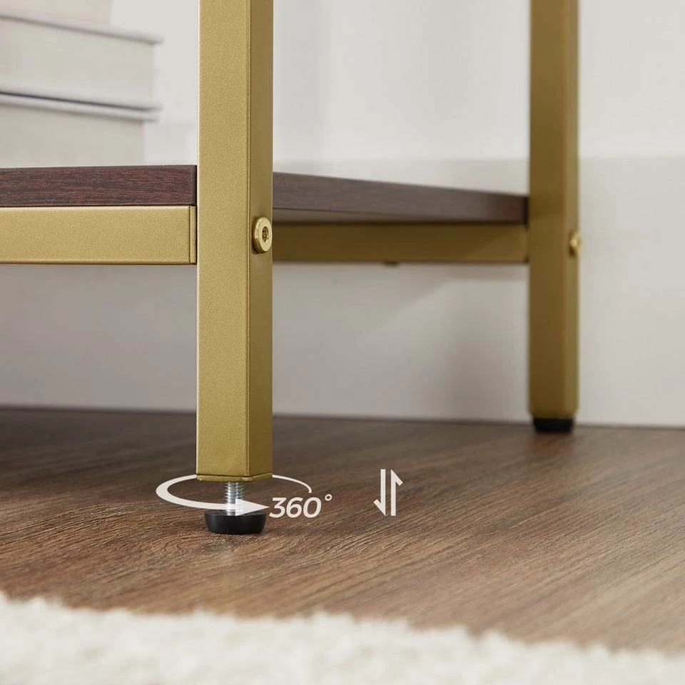 VASAGLE Konsolentisch »LSC016B24«, Beistelltisch, Flurtisch, mit Schiebetür, Schokoladenbraun-Mattgold 10 VASAGLE Konsolentisch »LSC016B24«, Beistelltisch, Flurtisch, mit Schiebetür, Schokoladenbraun-Mattgold – Bild 8