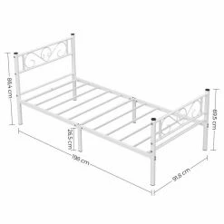 VASAGLE Metallbett »RMB061 RMB063«, Einzelbett, Doppelbett, mit Lattenrost und Bettgestell, für kleine Räume, Gästebett Schwarz, Wei&szlig; -Vasagleaus Geschaft c6cbf7be 6f42 4d4c 96cc eee0ab8c0a59