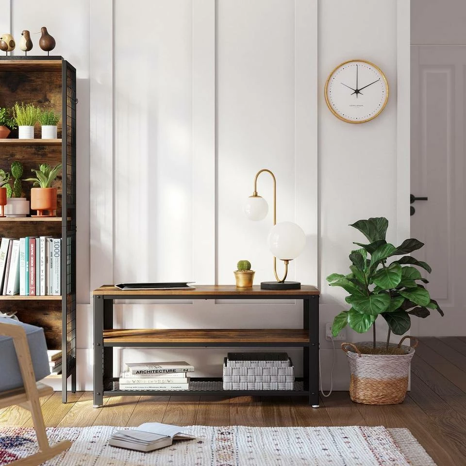 VASAGLE Lowboard »LTV50BX LTV40BX«, großer Fernsehtisch, TV-Schrank, Konsolentisch, 140/100 x 40 x 51,5 cm (L x B x H), Schlafzimmer, Wohnzimmer, Vintage 5 VASAGLE Lowboard »LTV50BX LTV40BX«, großer Fernsehtisch, TV-Schrank, Konsolentisch, 140/100 x 40 x 51,5 cm (L x B x H), Schlafzimmer, Wohnzimmer, Vintage – Bild 3