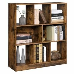 VASAGLE Bücherregal »LBC52BX LBC52NL«, Standregal aus Holz, vintage Eiche