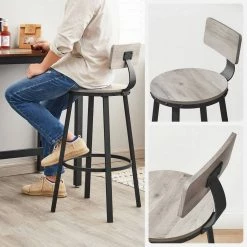 VASAGLE Barhocker »LBC026B01V1/B02/076B01« (2 St), 2er Set Barstühle, Küchenstühle, Sitzhöhe 73 / 62.5 cm, vintage Greige-Schwarz, Vintagebraun-Schwarz -Vasagleaus Geschaft c893e12e 0f96 461e 9f96 05b80272ef42