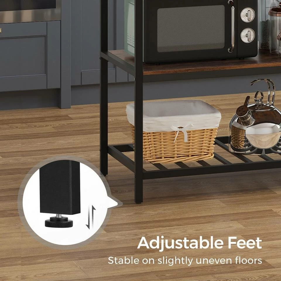 VASAGLE Küchenregal »KKI01BX«, Kücheninsel, mit 3 Regalablagen, großer Arbeitsplatte, vintagebraun-schwarz 7 VASAGLE Küchenregal »KKI01BX«, Kücheninsel, mit 3 Regalablagen, großer Arbeitsplatte, vintagebraun-schwarz – Bild 5