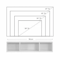 VASAGLE Wandregal »LTV104W01«, Hängeschrank, TV-Regal, TV-Schrank mit 3 Fächern, schwebend, platzsparend, weiß -Vasagleaus Geschaft c99a9c12 5e79 45f6 8982 b43c17169f68