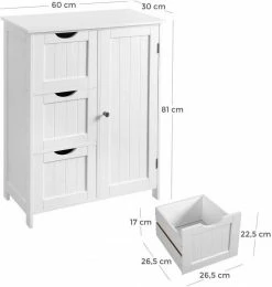 VASAGLE Badkommode »BBC49WT«, Badezimmerschrank, Badschrank, weiß -Vasagleaus Geschaft cb08f8bb 8b11 47dd a784 e7577e9dae5b