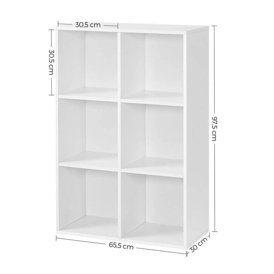 VASAGLE Raumteiler »LBC203 LBC24«, Würfelregal, Bücherschrank, freistehend, als Dekoration, Wohnzimmer, Schlafzimmer, Kinderzimmer Eiche Hell, Weiß, Vintage 9 VASAGLE Raumteiler »LBC203 LBC24«, Würfelregal, Bücherschrank, freistehend, als Dekoration, Wohnzimmer, Schlafzimmer, Kinderzimmer Eiche Hell, Weiß, Vintage – Bild 7