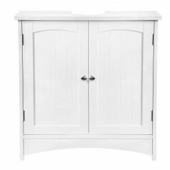 VASAGLE Waschbeckenunterschrank »BBC01WT BBC001G01« Unterschrank, 60 x 60 x 30 cm, Landhausstil Grau, Weiß