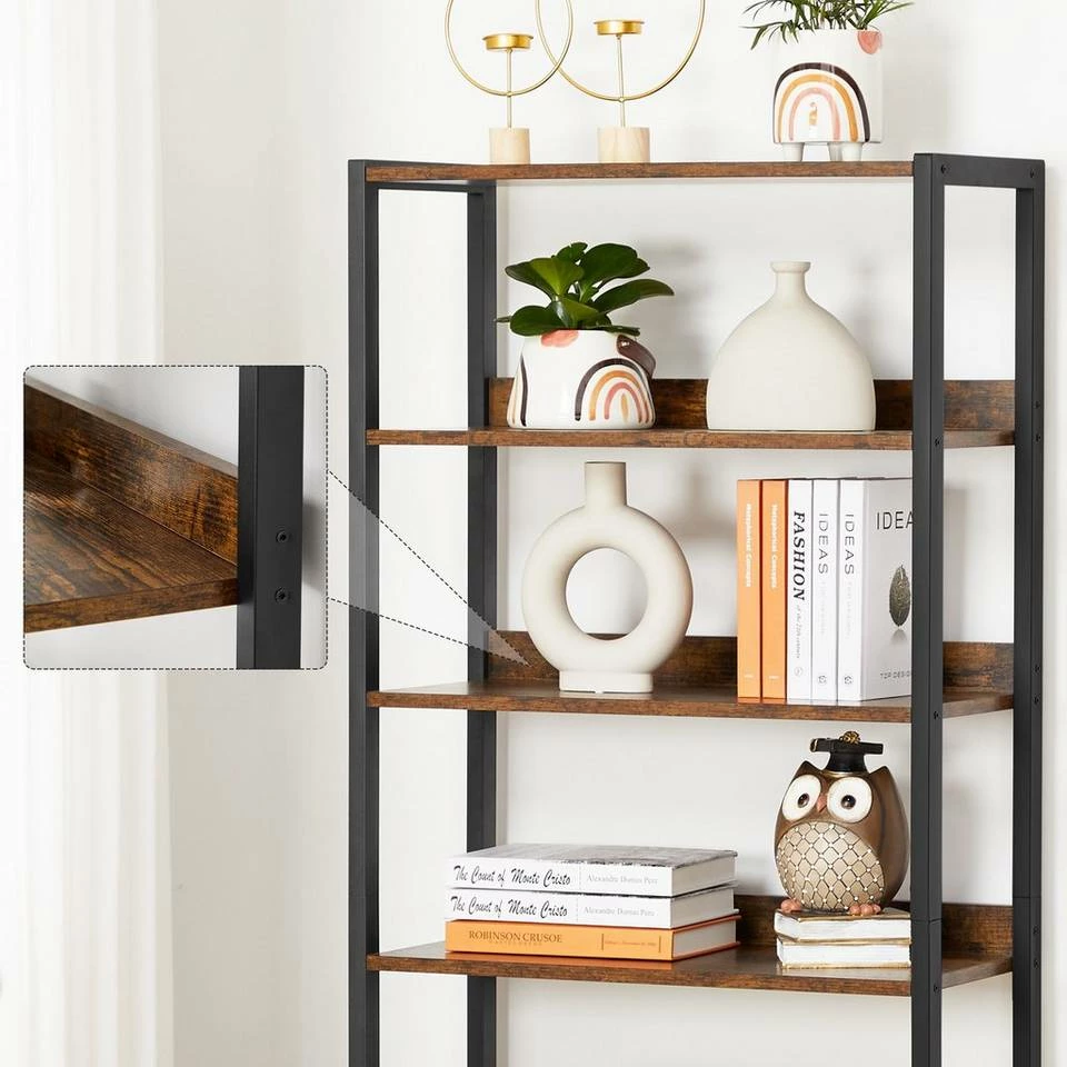 VASAGLE Bücherregal »LSC601B01«, Aufbewahrungsschrank, mit 2 Lamellentüren, 4 Ablagen, vintage 5 VASAGLE Bücherregal »LSC601B01«, Aufbewahrungsschrank, mit 2 Lamellentüren, 4 Ablagen, vintage – Bild 4