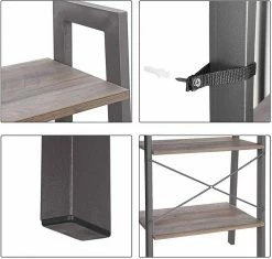 VASAGLE Standregal »LLS44MG LLS44X LLS45X«, Bücherregal, Leiterregal mit 4 Ebenen, vintage Grau -Vasagleaus Geschaft cee7674a 1102 4c14 b41c 41eaa930dc0c