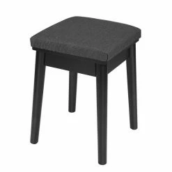 VASAGLE Schminktisch »RDT11BK RDT11K«, Frisiertisch, mit rundem Spiegel und gepolstertem Hocker, 2 große Schubladen Schwarz | schwarz, Weiß | natur -Vasagleaus Geschaft cf296fc6 cc53 41e4 a06b 2f9c0fc18a26