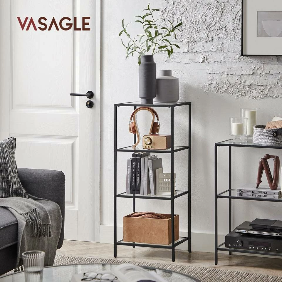 VASAGLE Standregal »LGT28G LGT028B61«, Badezimmerregal, Küchenregal, Flurregal, stabil, einfacher Aufbau, Wohnzimmer, Schlafzimmer Goldfarben, Schwarz 11 VASAGLE Standregal »LGT28G LGT028B61«, Badezimmerregal, Küchenregal, Flurregal, stabil, einfacher Aufbau, Wohnzimmer, Schlafzimmer Goldfarben, Schwarz – Bild 9